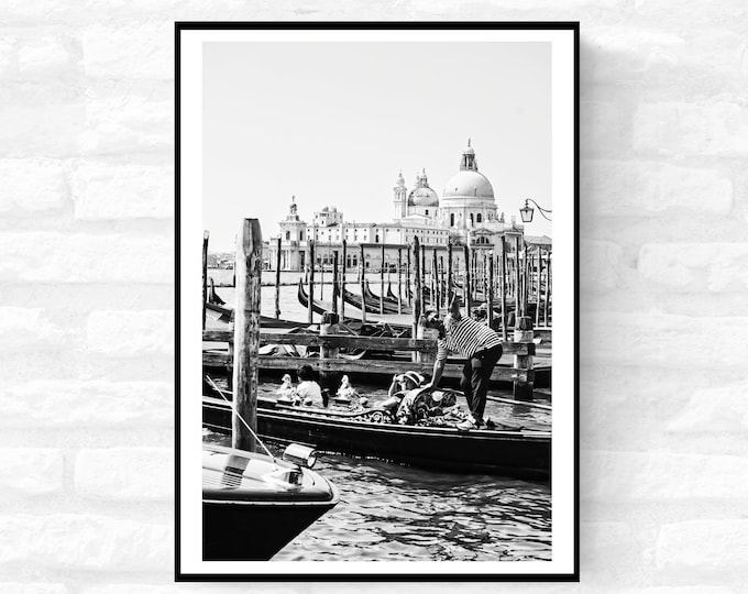 Venice Print Italy Travel Photography Venezia Italia Veneto region - Black and White - office home decor - A4 A3 A2 - Festival Merch