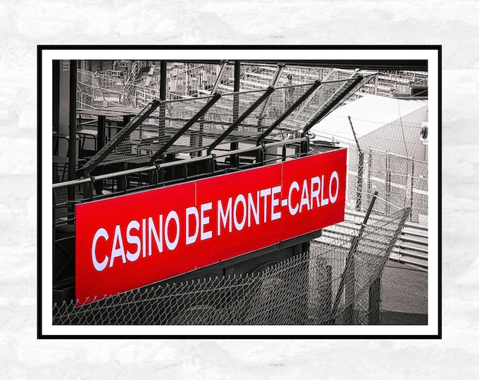 Monaco Race Circuit Print - Monaco Poster Grand Prix Historique - Black and White - office home decor travel print A4 A3 A2 - Festival Merch