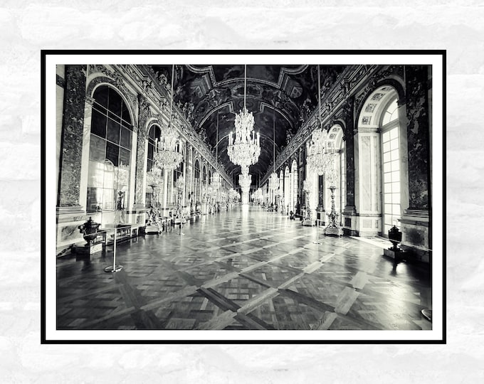5 Palace of Versailles Prints king louis - Hall of Mirrors Photography - France travel print - Office Home Decor - A4 A3 A2 - Festival Merch
