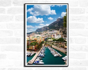 8 Monaco Travel Prints - City Skyline - Palace of Monaco France summer Monte Carlo -  Office Home Decor - A4 A3 A2 - Festival Merch