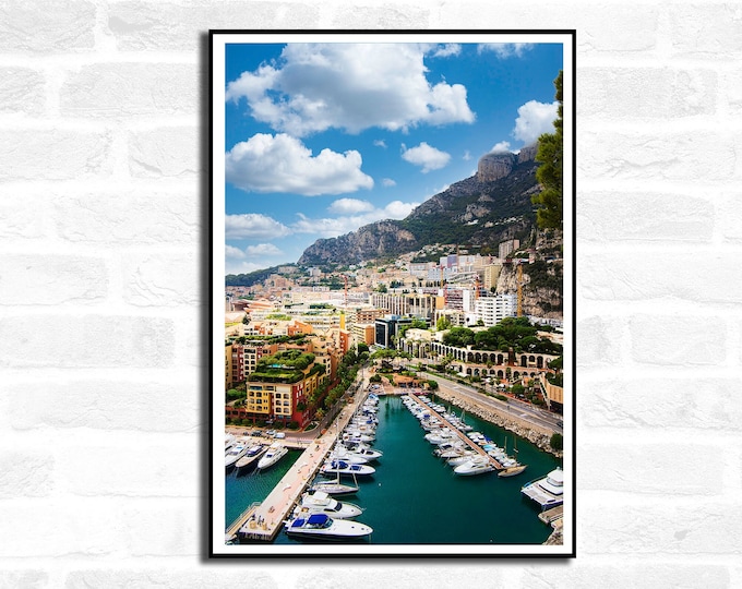 8 Monaco Travel Prints - City Skyline - Palace of Monaco France summer Monte Carlo -  Office Home Decor - A4 A3 A2 - Festival Merch