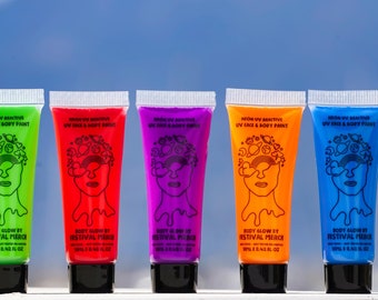 Best Deal! UV face paint BodyGlow Set of 6 Colours - Neon face and body paint - Festival Rave fancy dress rainbow party pride gay LGBT