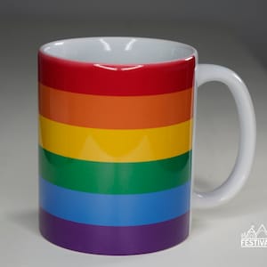 Rainbow Flag Mug (Any Flags available) Discreet Packaging! - Pride gift - LGBT Lesbian Gay Bi ally Transgender - Festival Merch
