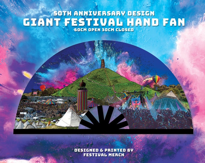 Collectors Edition - LOW STOCK - Music Festival Inspired Clack Fan - GIANT 60CM Size - Premium Quality Hand Fan - Festival Merch