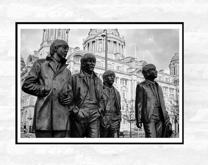 Liverpool Print - Premium Quality - A4 A3 A2 - Black and White - Beatles Albert Docks Cavern Club - Festival Merch