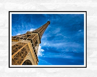 Paris Travel Print - City Skyline Eiffle Tower France summer -  Office Home Decor - A4 A3 A2 - Festival Merch