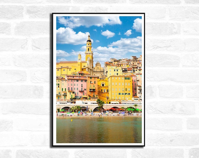 3 Menton Prints - The Pearl of France - French Riviera Holiday photography - Travel Print - Airbnb Home Decor - A4 A3 A2 - Festival Merch