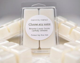 48 Scents Available - Highly Scented Wax Melts by Essential Essence™ -  6 Soy Wax Melts Clamshell shape - Premium Grade Fragrance Oils