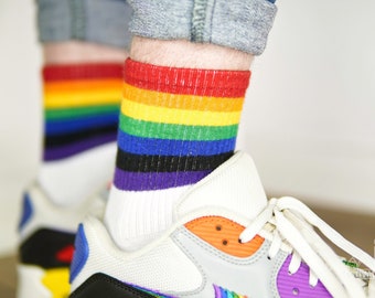 Rainbow Pride Socks - LGBTQ+ Socks - Unisex 1 Pair - Rainbow Flag Socks for Men and Women