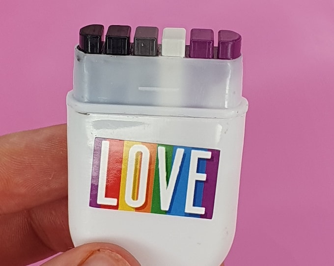 A Sexual Flag Face Paint Rainbow Fan Brush Face Paint - glide along your face - Pride Flag LGBT pansexual Festival Make up Party Gift Ace