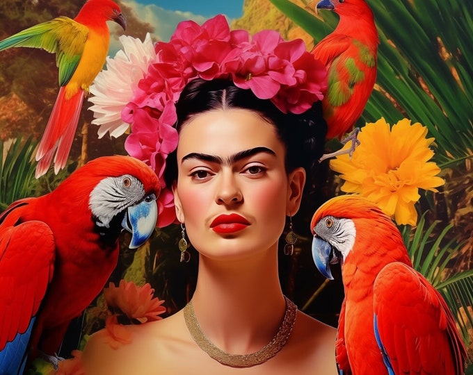 Frida Khalo Art Famous Faces Music Movie Celebrity Wall Art Print - A4 A3 A2 - Festival Merch