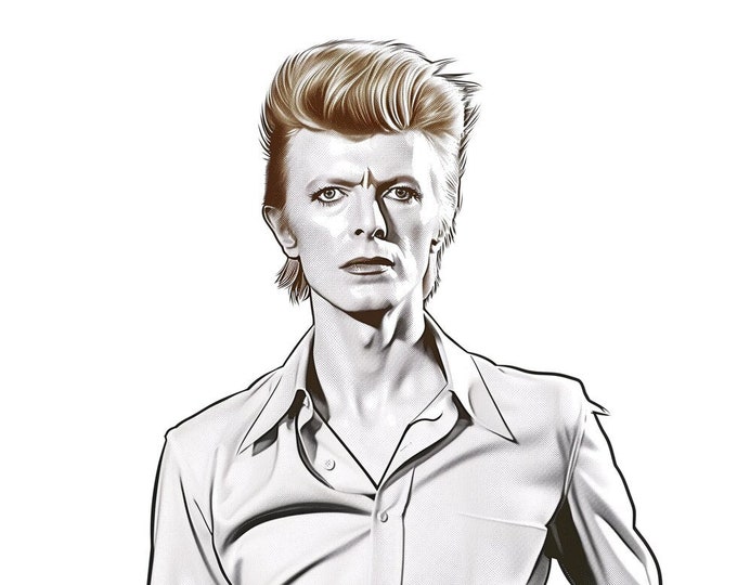 David Bowie Art Famous Faces Music Musician Celebrity Wall Art Print - A4 A3 A2 - Festival Merch