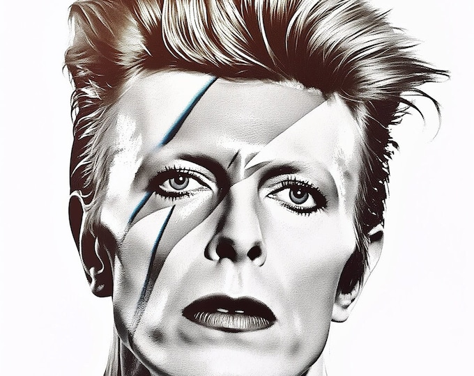 David Bowie Art Famous Faces Music Musician Celebrity Wall Art Print - A4 A3 A2 - Festival Merch