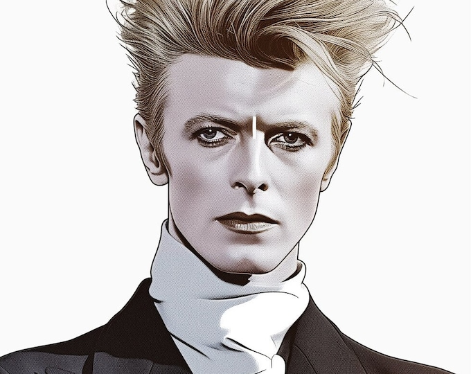 David Bowie Art Famous Faces Music Musician Celebrity Wall Art Print - A4 A3 A2 - Festival Merch