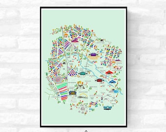 Personalisable Premium Music Festival Map (Unofficial)  - A4 A3 A2 - Print poster - Inspired music festival - Festival Merch