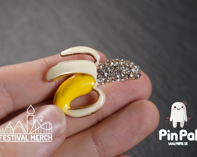 Banana Enamel Pin - PinPal UK150 - Pin Badges - Funny Gift, Music Gift, Anime Gift, Cute Gift, Positive gift, Cheeky Rude Gift, Unique Gift