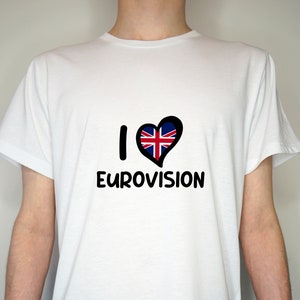 Love Eurovision T shirt (Unofficial) Inspired Design - Premium Quality Summer Light weight 65/35 Polyester Cotton