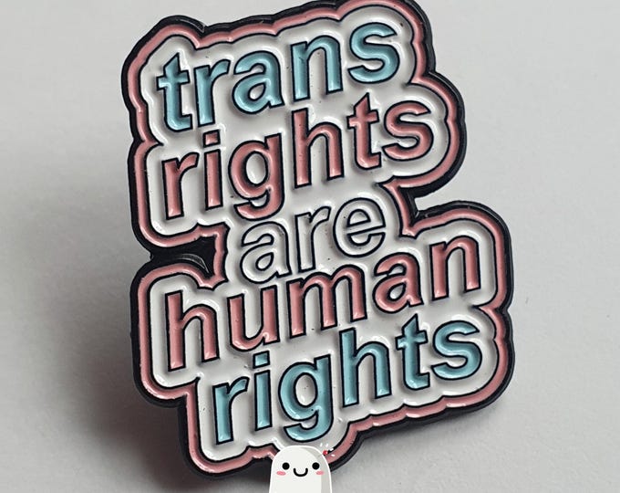 Transgender Flag Pin | Hard Enamel - LGBT Badge Stud Transgender trans right are human rights - Rainbow Button - Pride gift Pride outfit