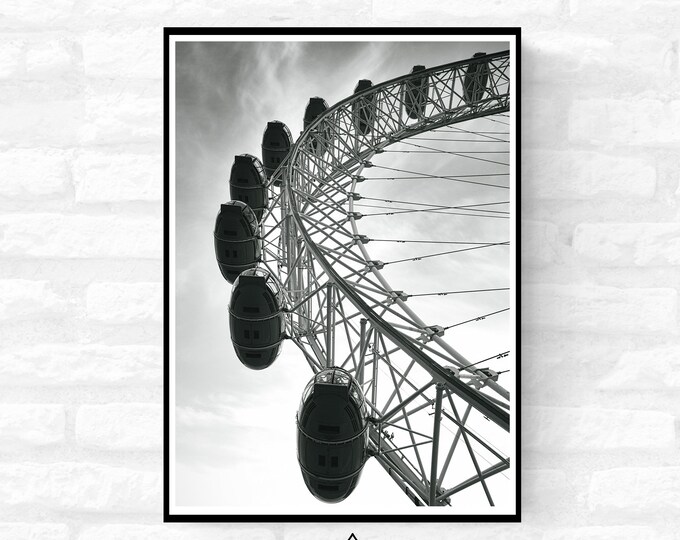 London Premium Travel Prints - Instagram London Wall hangings home decor Art - Black and white - A4 A3 A2  - Festival Merch - british UK