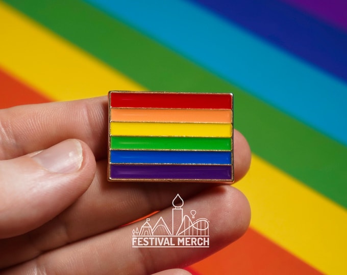 Rainbow Flag Pin | Enamel - LGBT Pride Badge Stud Lesbian Gay Bisexual Transgender Queer - Metal Button - Pride gift Pride outfit