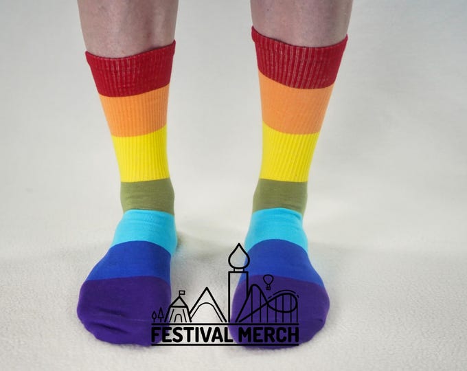 Rainbow Pride Socks | Unisex LGBTQ+ Apparel | Premium Cotton Rich ~ Pride Flag Gifts  Rainbow Flag Rainbow Socks