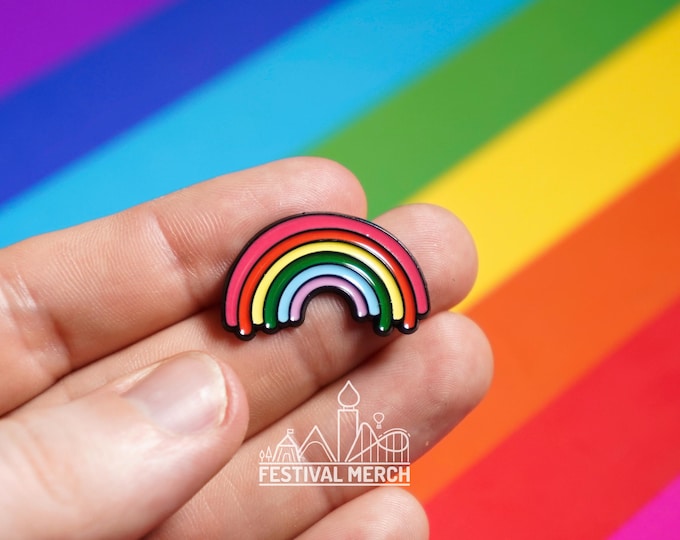 Rainbow Flag Pin | Hard Enamel - LGBT Pride Badge Stud Lesbian Gay Bisexual Transgender Queer - Metal Button - Pride gift Pride outfit
