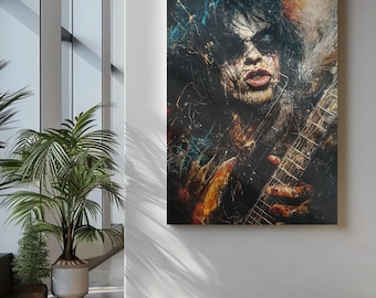 Premium Quality Art Print - Music Print Rock n Roll Skull Guitar Punk Alternative Prog Skeleton Music Festival - A4 A3 A2 - Festival Merch
