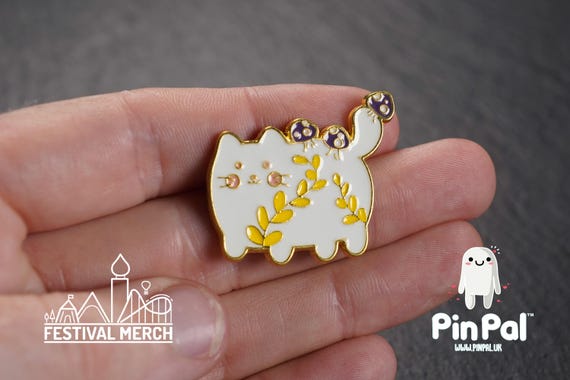 Cat Enamel Pin - PinPal UK203 - Pin Badges - Funny Gift, Music Gift, Anime Gift, Cute Gift, Positive gift, Cheeky Rude Gift, Unique Gift