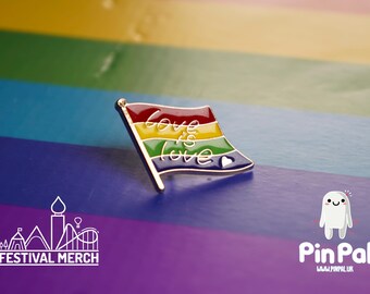 Pin de bandera arcoíris/esmalte - PinPal UK042 - Insignia de orgullo LGBT, botón de metal, lesbiana, gay, bisexual, transgénero, queer, regalo de orgullo, atuendo de orgullo