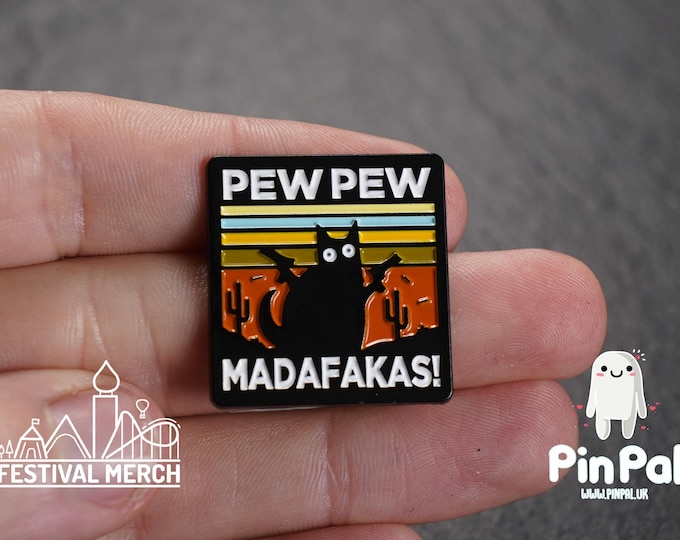 Cat Enamel Pin - PinPal UK186 - Pin Badges - Funny Gift, Music Gift, Anime Gift, Cute Gift, Positive gift, Cheeky Rude Gift, Unique Gift