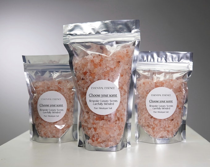 22 Essential Oils Available - 100% Coarse Pink Himalayan Salt - bath Bathing gift sleep well health well being Premium Grade Essential Oils