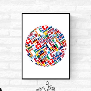Personalisable - Any words - Eurovision Inspired Premium Quality Print - Music Song Contest European Flags - Festival Merch