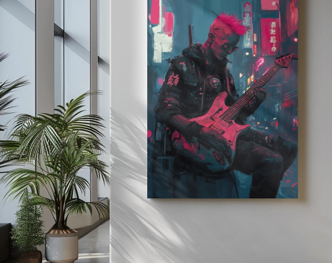 Premium Quality Art Print - Music Print Rock n Roll Skull Guitar Punk Alternative Prog Skeleton Music Festival - A4 A3 A2 - Festival Merch