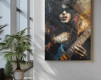 Premium Quality Art Print - Music Print Rock n Roll Skull Guitar Punk Alternative Prog Skeleton Music Festival - A4 A3 A2 - Festival Merch