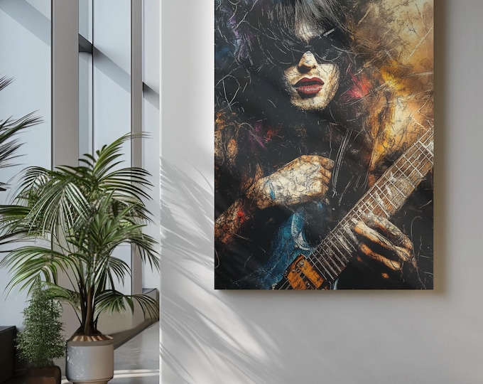 Premium Quality Art Print - Music Print Rock n Roll Skull Guitar Punk Alternative Prog Skeleton Music Festival - A4 A3 A2 - Festival Merch