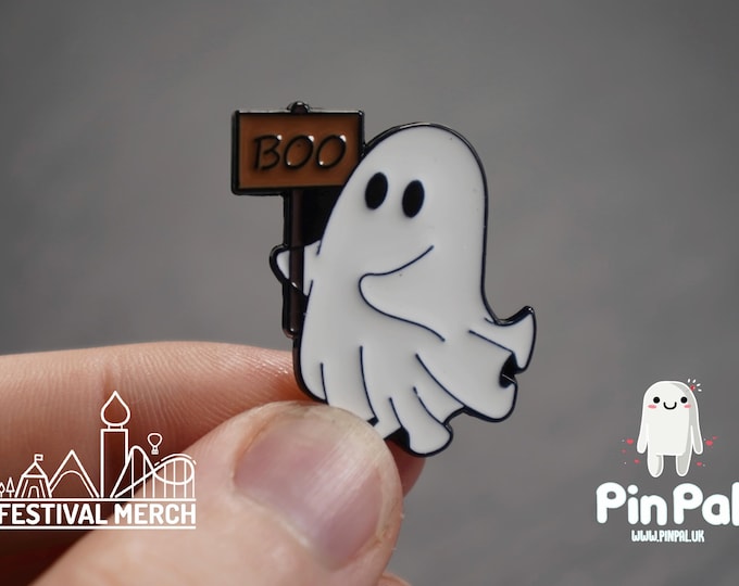 Halloween Enamel Pin - PinPal UK216 - Spooky badge Ghost Emo Cute Button Funny Boo Vampire Hand ouija board scary movie gift outfit