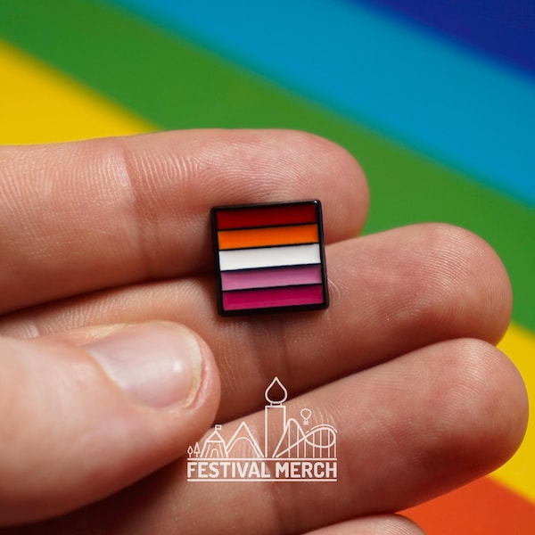 Lesbian Flag Pin | Enamel - LGBT Pride Badge Stud Lesbian Gay Bisexual Transgender Queer Rainbow - Metal Button - Pride gift Pride outfit