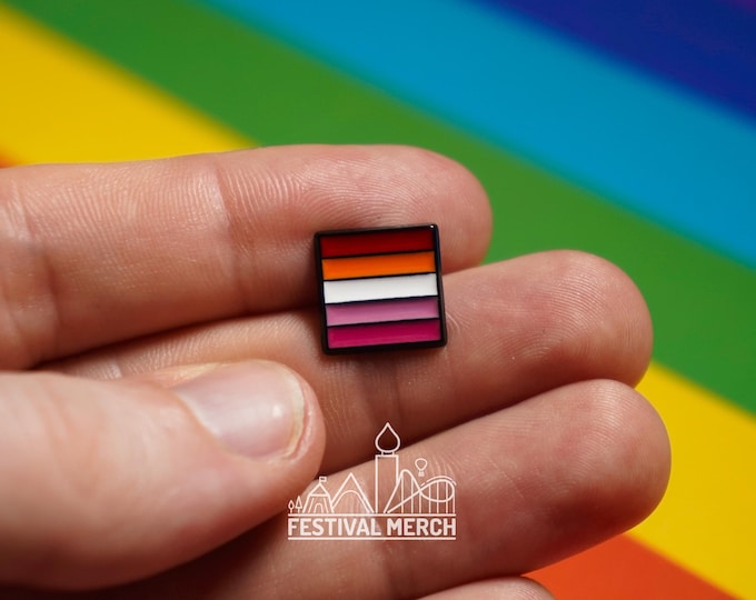 Lesbian Flag Pin | Enamel - LGBT Pride Badge Stud Lesbian Gay Bisexual Transgender Queer Rainbow - Metal Button - Pride gift Pride outfit