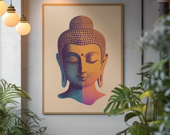 Meditation Buddha Print | Premium Quality UK British Printers | White Lotus Inspired Buddhist - Thailand India Sri Lanka Cambodia Asia