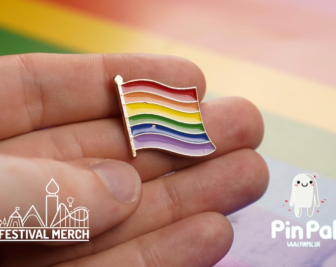 Rainbow Flag Pin | Enamel - PinPal UK006 - LGBT Pride Badge Stud Lesbian Gay Bisexual Transgender Queer Metal Button Pride gift Pride outfit