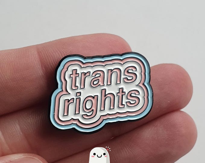 Transgender Flag Pin | Hard Enamel - LGBT Badge Stud Transgender trans right are human rights - Rainbow Button - Pride gift Pride outfit