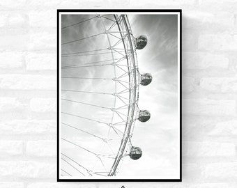 London Premium Travel Prints - Instagram London Wall hangings home decor Art - Black and white - A4 A3 A2  - Festival Merch - british UK