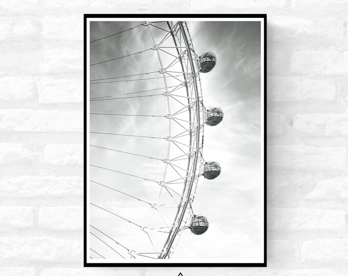 London Premium Travel Prints - Instagram London Wall hangings home decor Art - Black and white - A4 A3 A2  - Festival Merch - british UK