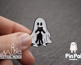 Halloween Enamel Pin - PinPal UK221 - Spooky badge Ghost Emo Cute Button Funny Boo Vampire Hand ouija board scary movie gift outfit