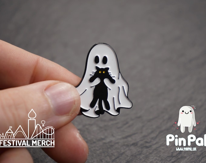 Halloween Enamel Pin - PinPal UK221 - Spooky badge Ghost Emo Cute Button Funny Boo Vampire Hand ouija board scary movie gift outfit