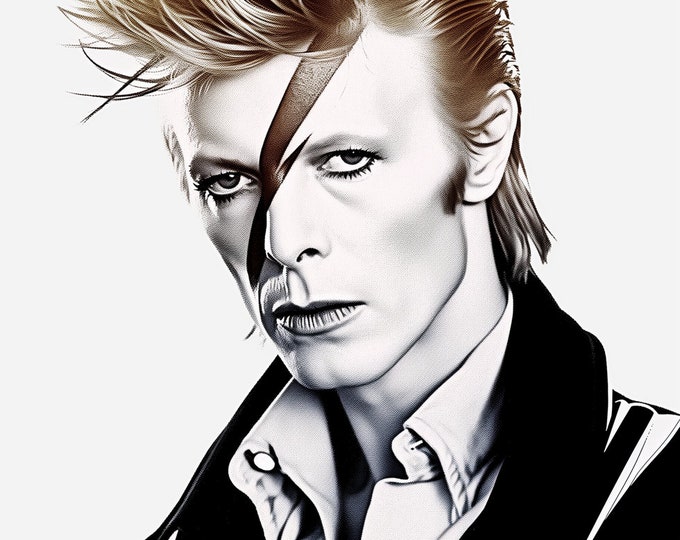David Bowie Art Famous Faces Music Musician Celebrity Wall Art Print - A4 A3 A2 - Festival Merch
