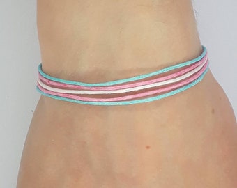 Trans Flag Bracelet | Handmade to order - Rainbow Gift - Pride Gift - LGBT Gift -Trans Pride - Show support for Transgender people surf