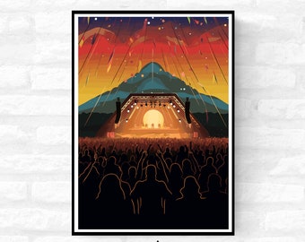 Personalisable Music Festival Print (Unofficial) - A4 A3 A2 - Inspired Glastonbury Poster - Festival Merch