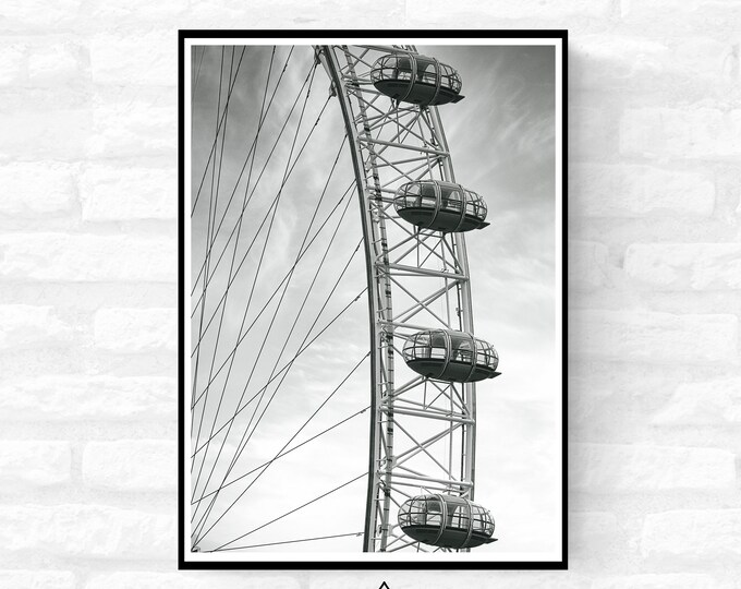 London Premium Travel Prints - Instagram London Wall hangings home decor Art - Black and white - A4 A3 A2  - Festival Merch - british UK
