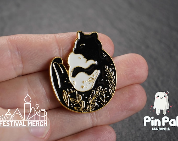 Cat Enamel Pin - PinPal UK209 - Pin Badges - Funny Gift, Music Gift, Anime Gift, Cute Gift, Positive gift, Cheeky Rude Gift, Unique Gift